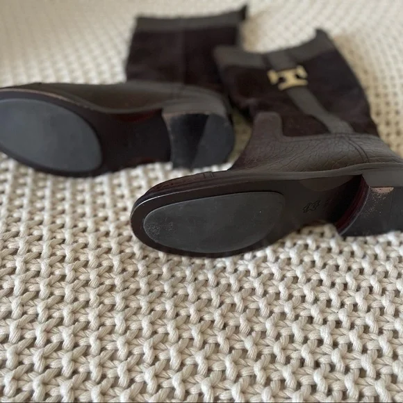 Tory Burch Brown 'corey' Leather Suede Boots - Picture 12 of 15